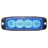 Výstražné světlo modré predátor, 9–33 V, 4× LED, 20 W, 100×32×20 mm