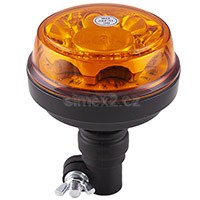 Maják oranžový na tyč, pružný, 8× LED, 24 W, 152×119 mm