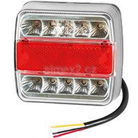 Světlo zadní 3-komorové – brzdové, obrysové, směrové, osvětlení SPZ, LED, 12 V