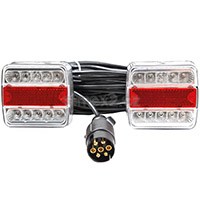 Světlo zadní 3-komorové magnetické – brzdové, obrysové, směrové, osvětlení SPZ, LED, 12 V