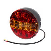 Světlo zadní 3-komorové – brzdové, obrysové, směrové, průměr 140 mm, LED, 9–33 V