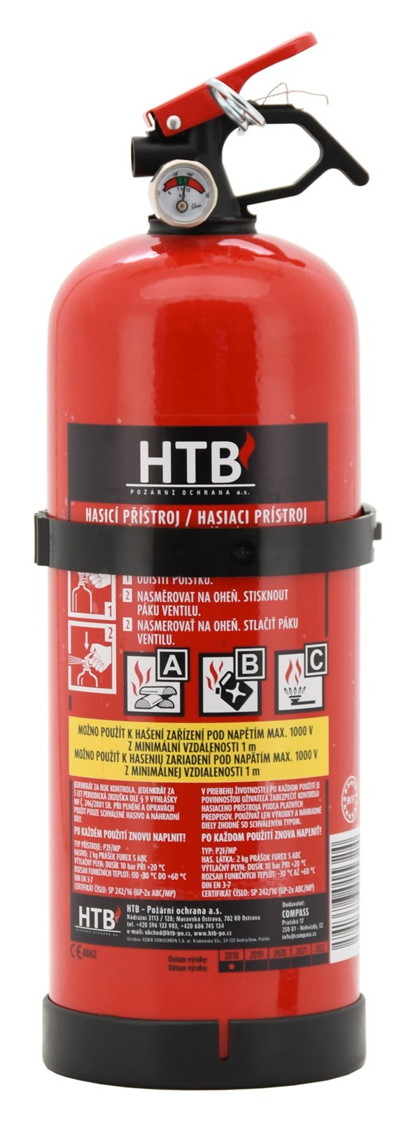 Hasicí přístroj práškový 2 kg