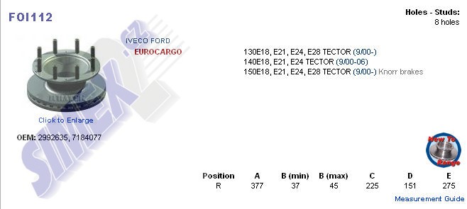IVECO FORD Eurocargo 130 TECTOR 9/00-